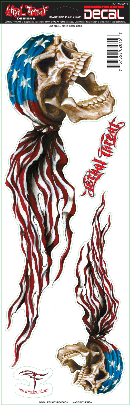 USA Skull Right Large Decal