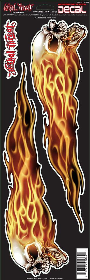 Flame Skulls Large Decal