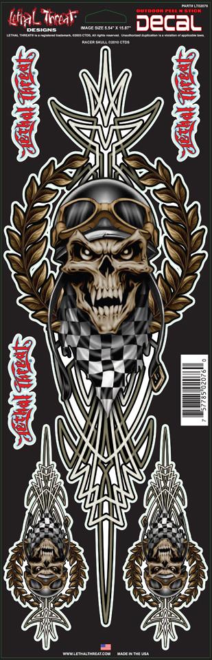 Racer Skull Large Decal