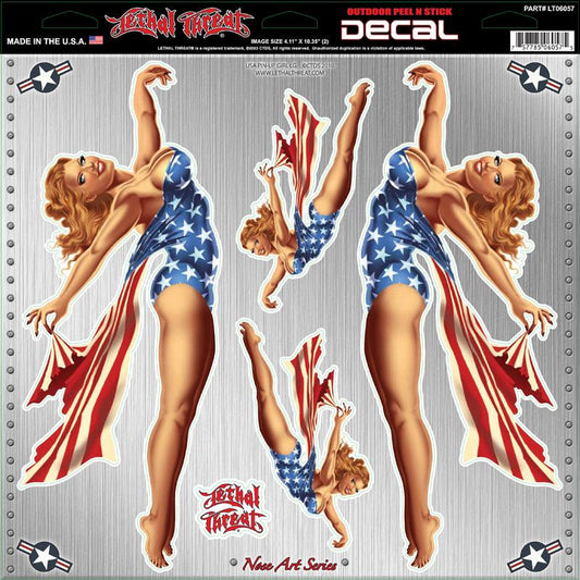 USA Pinup Girl Large Decal