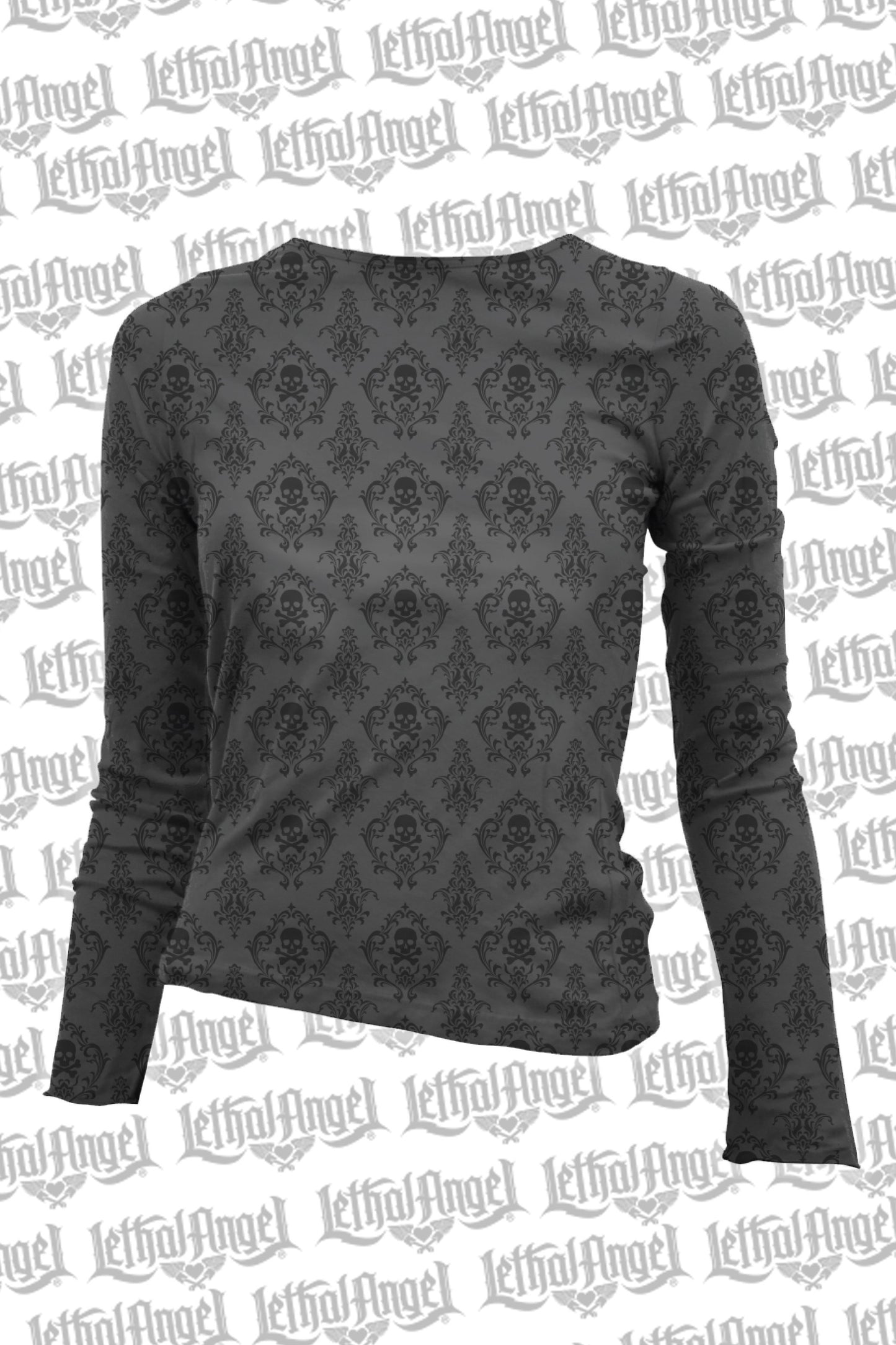 Floral Skull Burnout Long Sleeve