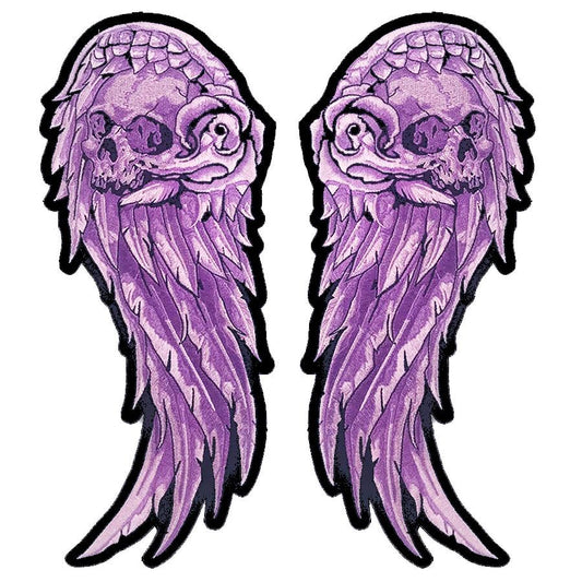 Purple Skull Wing Set Embroidered Patches