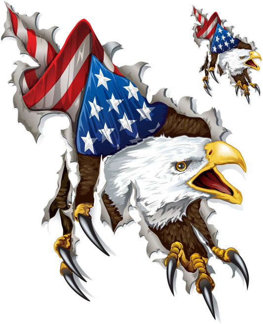 Left & Right Shred Eagle Decal Set