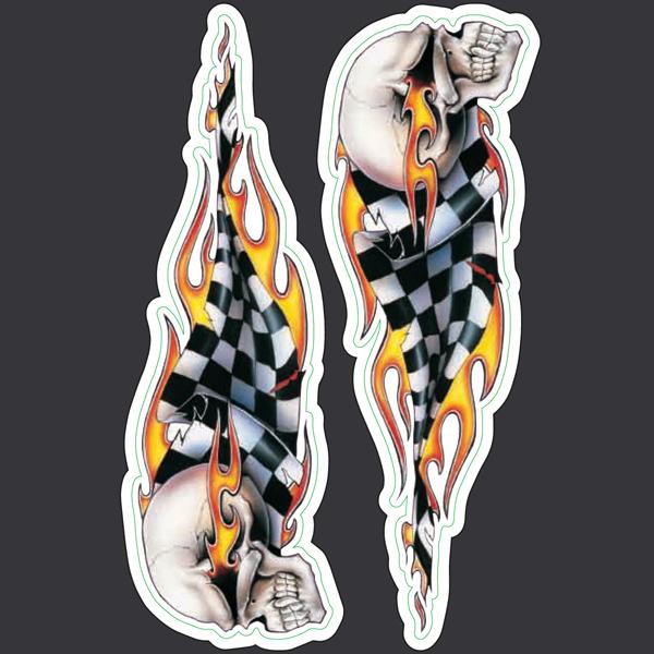Checkered Skulls - Mini Decal