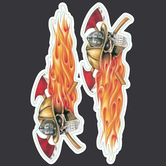 Fire Department  Skulls - Mini Decal