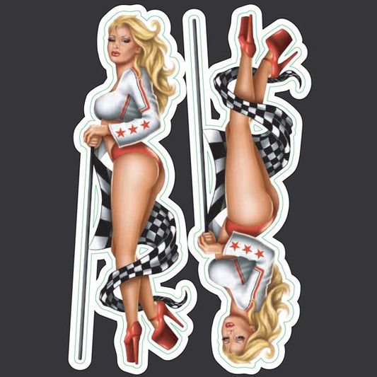 Red Race Babe - Mini Decal