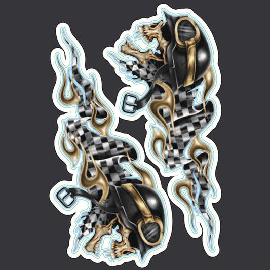 Race Skull Checker - Mini Decal