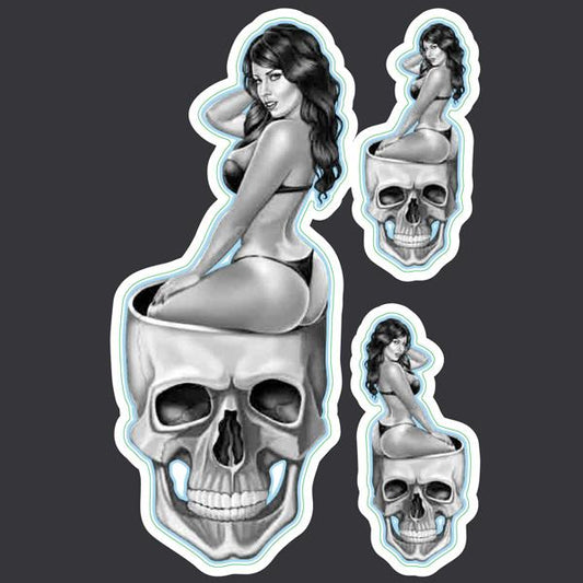 Skull Pinup - Mini Decal