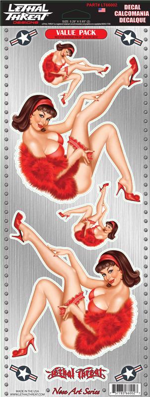 Vintage Red Fur Pinup