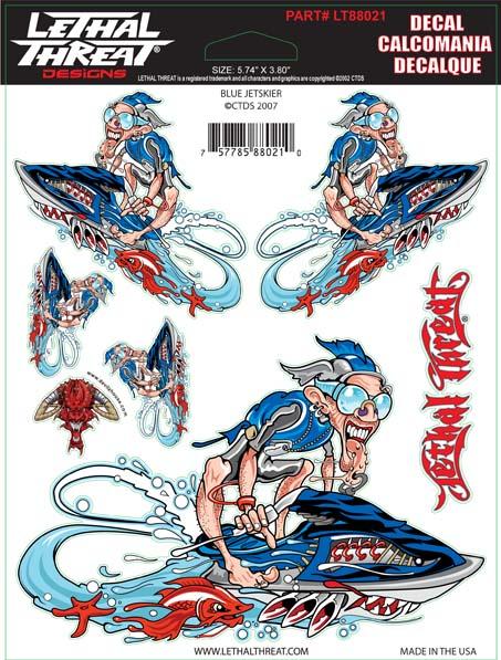 Blue Jet Skier Decal