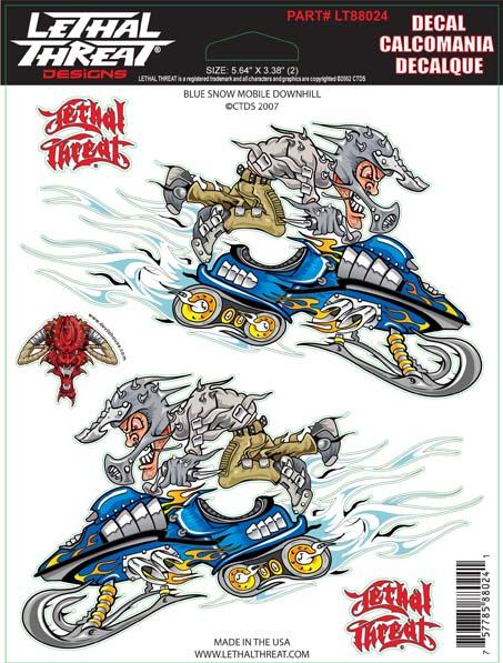 Blue Snow Mobile Decal