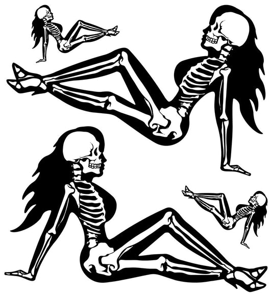 Skeleton Mud Flap Girl Decal
