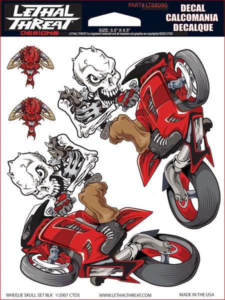 Wheelie Skull Set Red