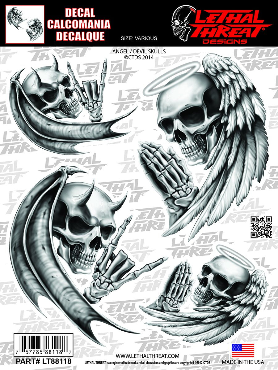 Angel Devil Skulls Decal
