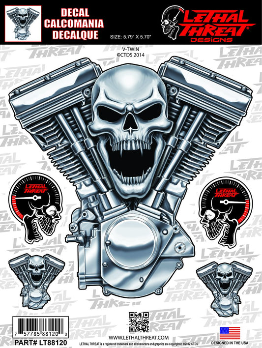V Twin Skull Decal