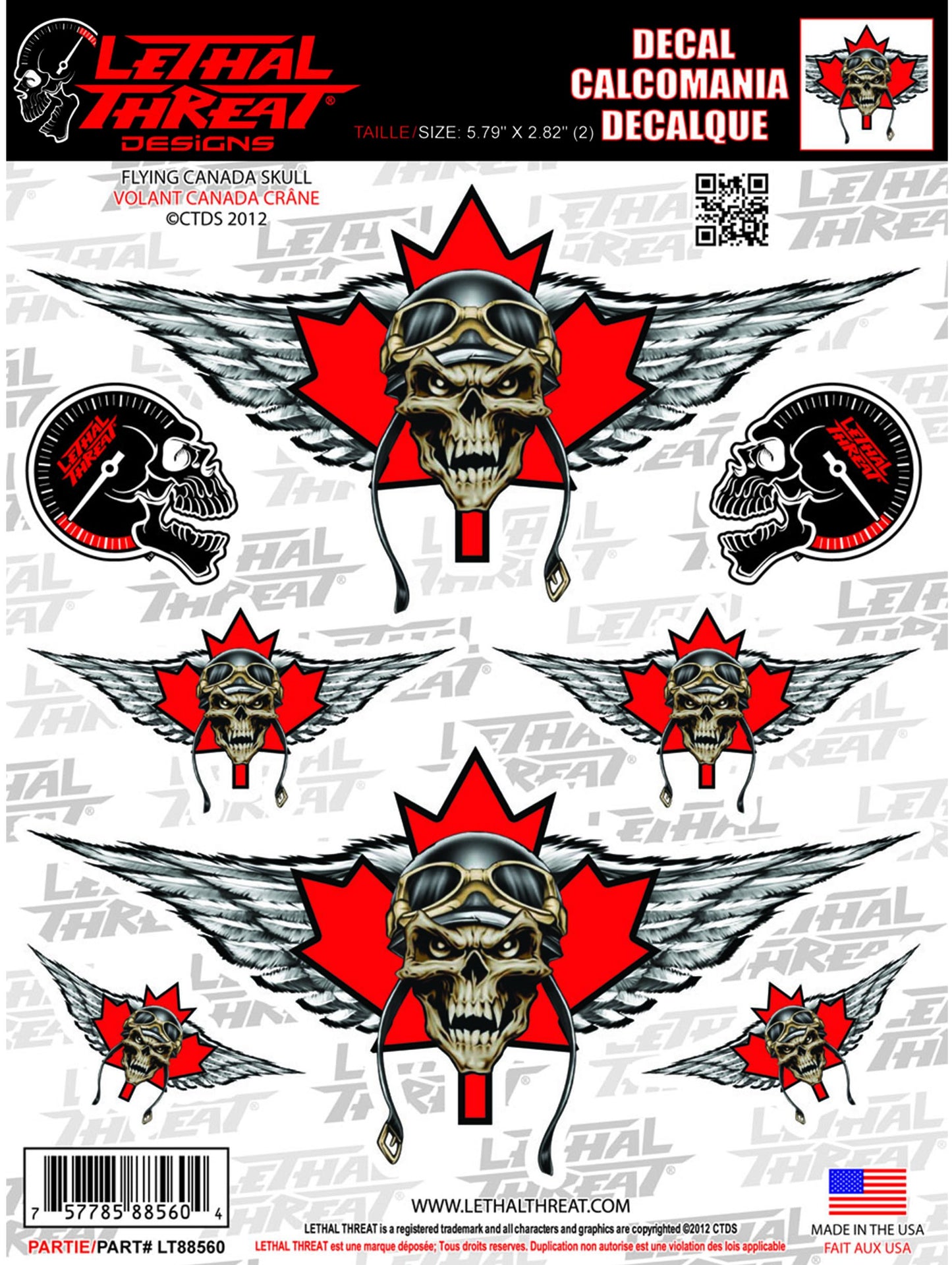 Flying Canada Skull