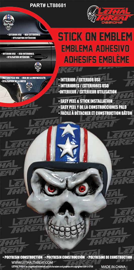 Biker Helmet Skull Emblem