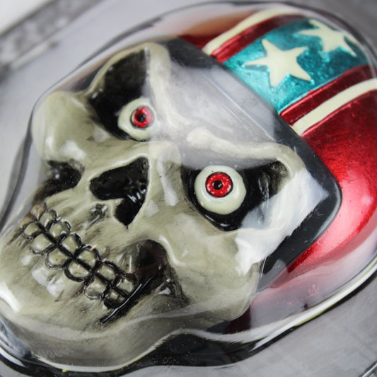 Biker Helmet Skull Red Emblem