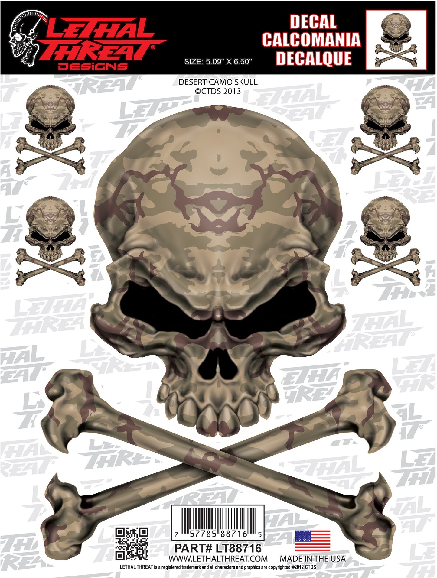 Desert Camo Skull Decal