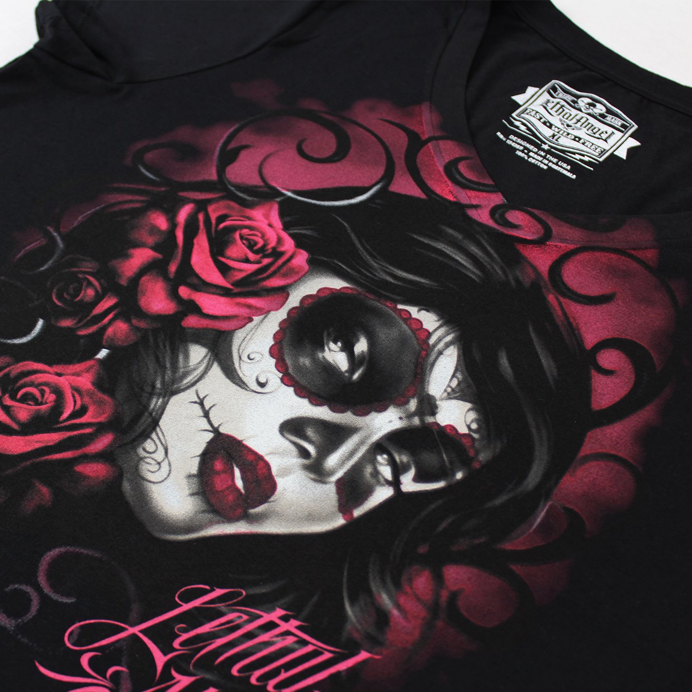 Red Catrina V Neck Tee