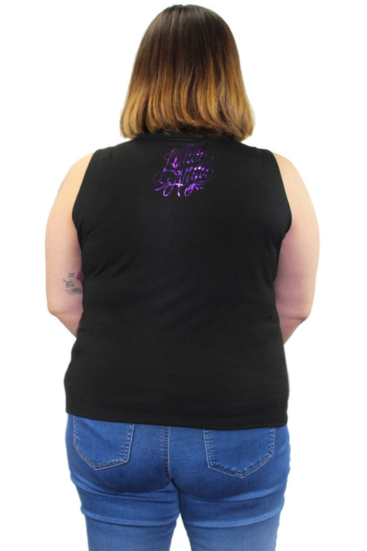 Lethal Angel Purple Rose Skull Tank Top