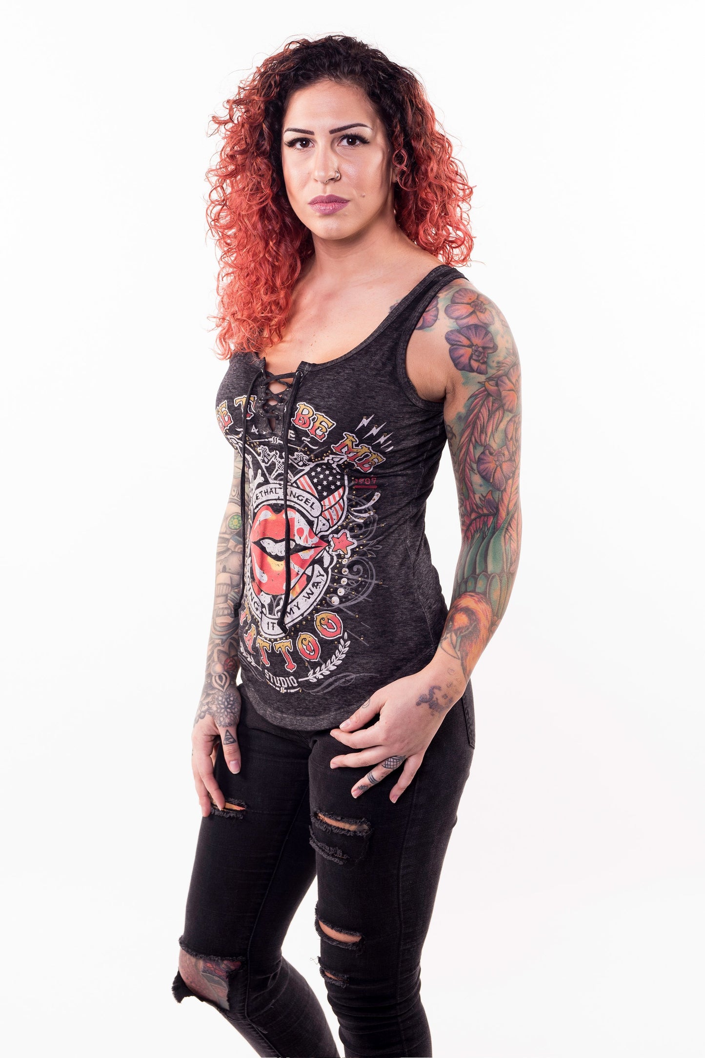 Free to be Me Lace Up Tank Top