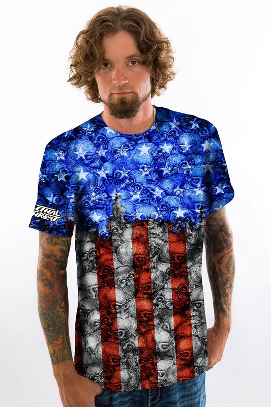 USA Skull Camo T Shirt