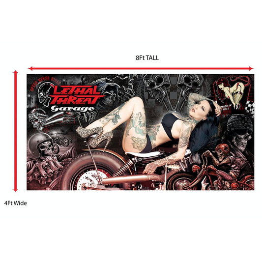 Lethal Threat Pin Up Motorcycle Banner