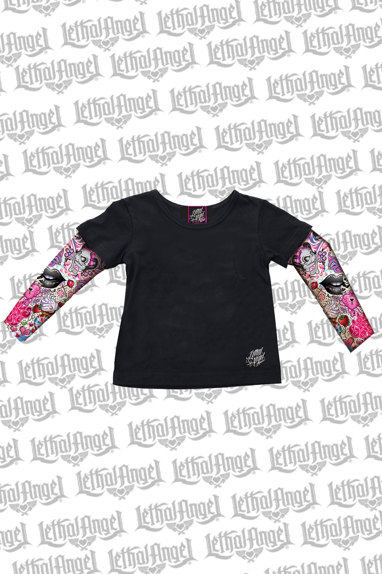 Angel Wings Girl's Tattoo Sleeve Shirt