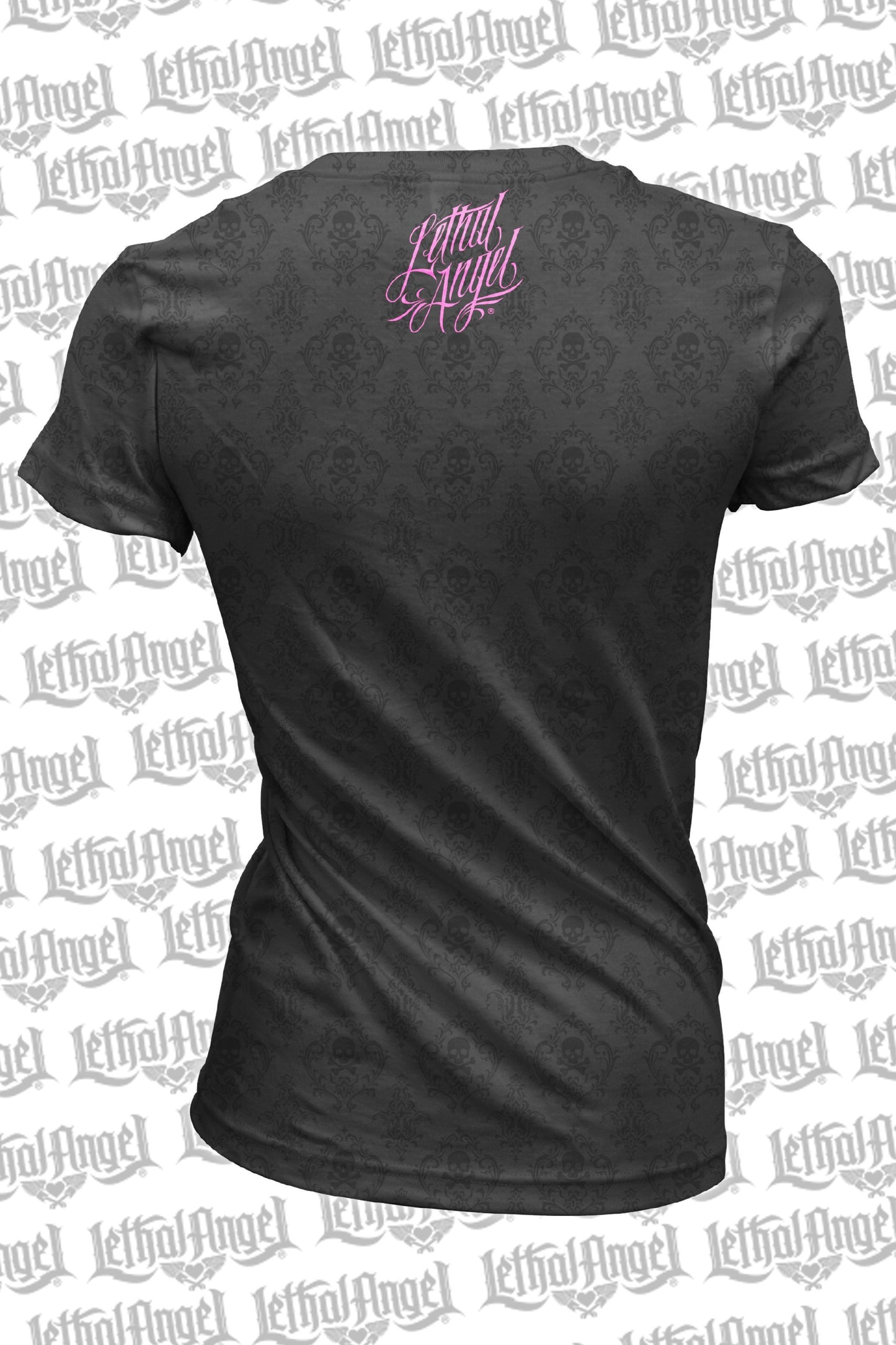 Skull of Flowers Scoop Neck Burn Out Tee