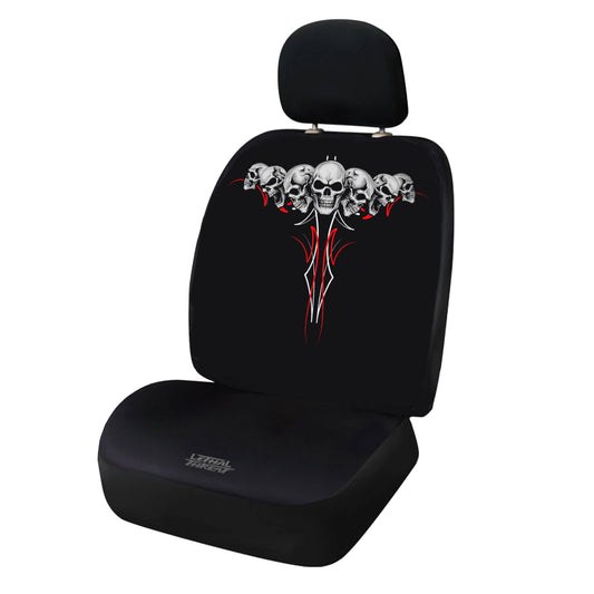 Pinstripe Skulls Seat Covers