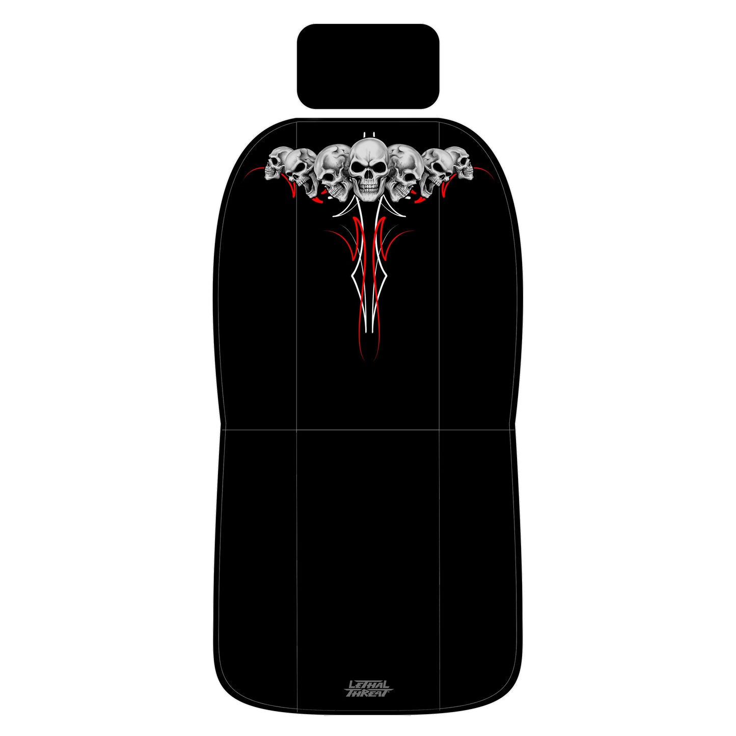 Pinstripe Skulls Seat Covers