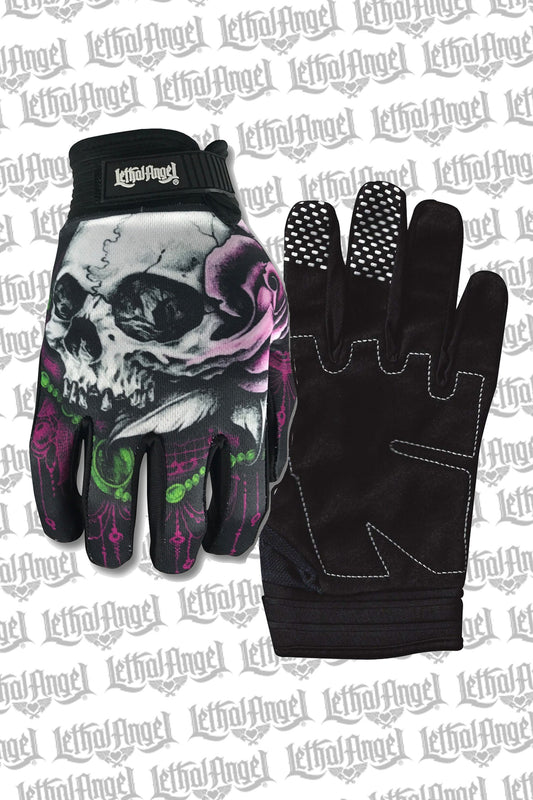 Floral Skull Women's Gloves