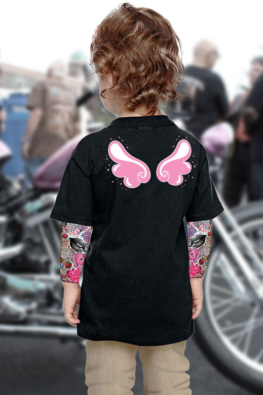 Angel Wings Girl's Tattoo Sleeve Shirt
