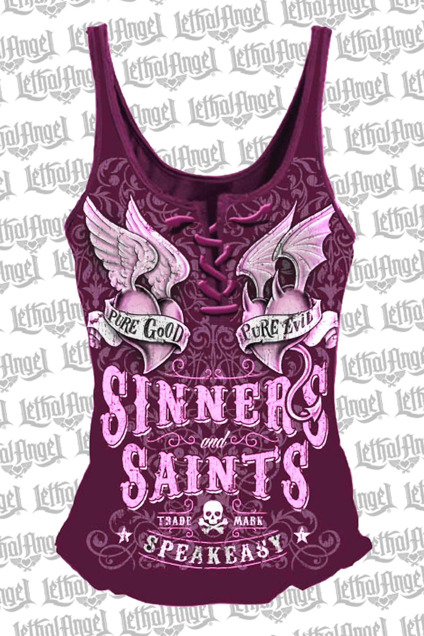 Sinners & Saints Lace Up Tank Top