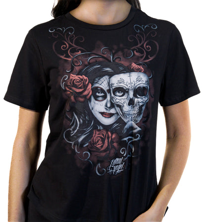 Two Faced Catrina Vee Neck T-Shirt
