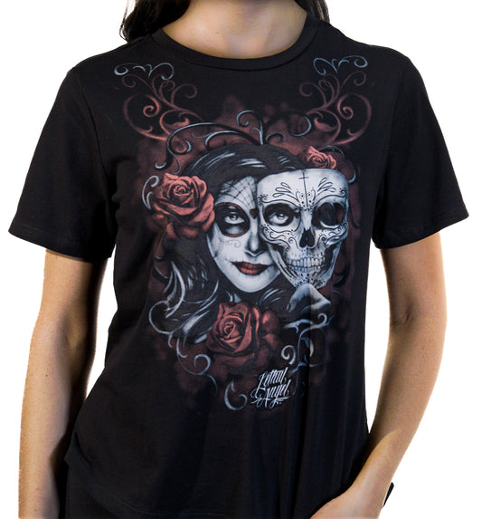 Two Faced Catrina Vee Neck T-Shirt