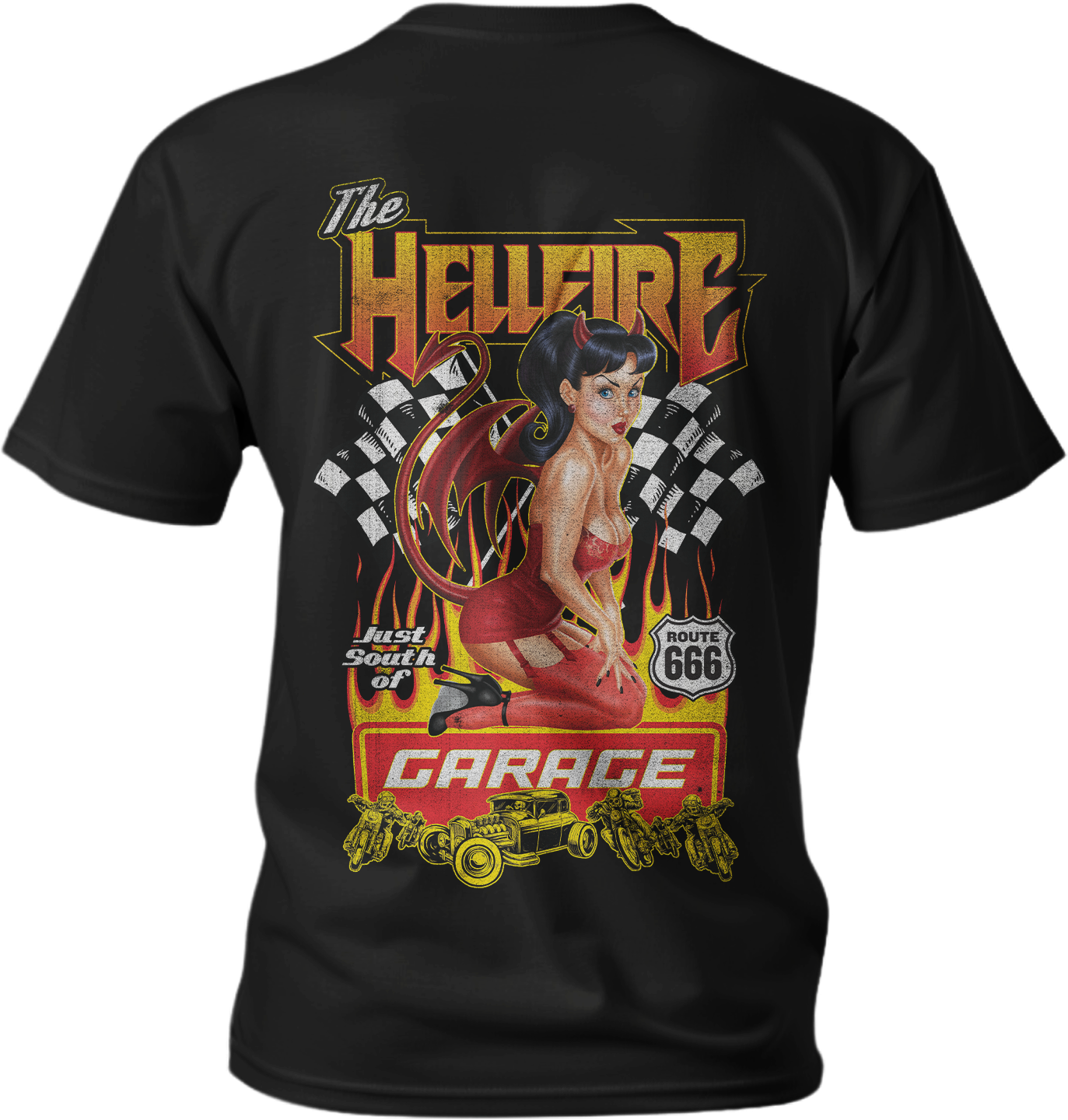 The Hellfire Garage Pin Up Girl Black Tee