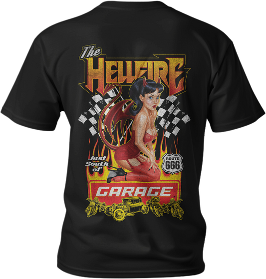 The Hellfire Garage Pin Up Girl Black Tee