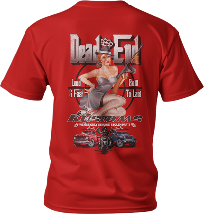 Dead End Kustoms Pin Up Girl Red Tee