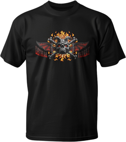 Hell Was Full Skull Black Tee Shirt