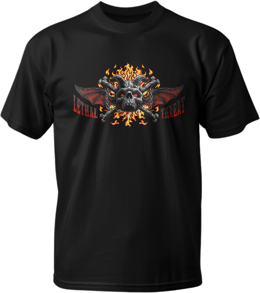 Hell Was Full Skull Black Tee Shirt