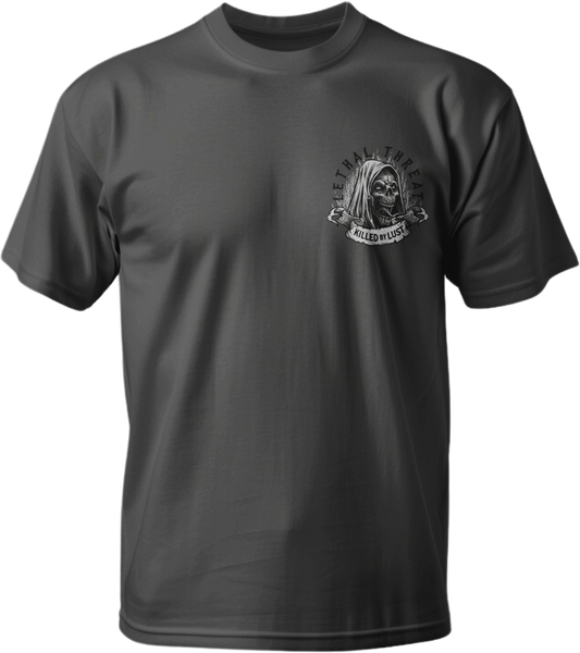 Killed By Lust Reaper with Pin Up Men's Gray Tee Shirt