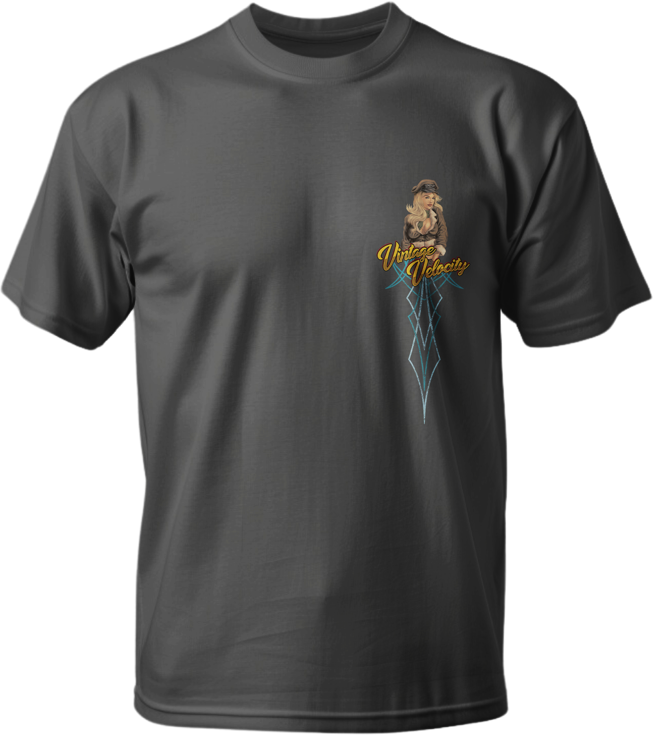 Flying Tiger Pin Up Men's Grey T-Shirt