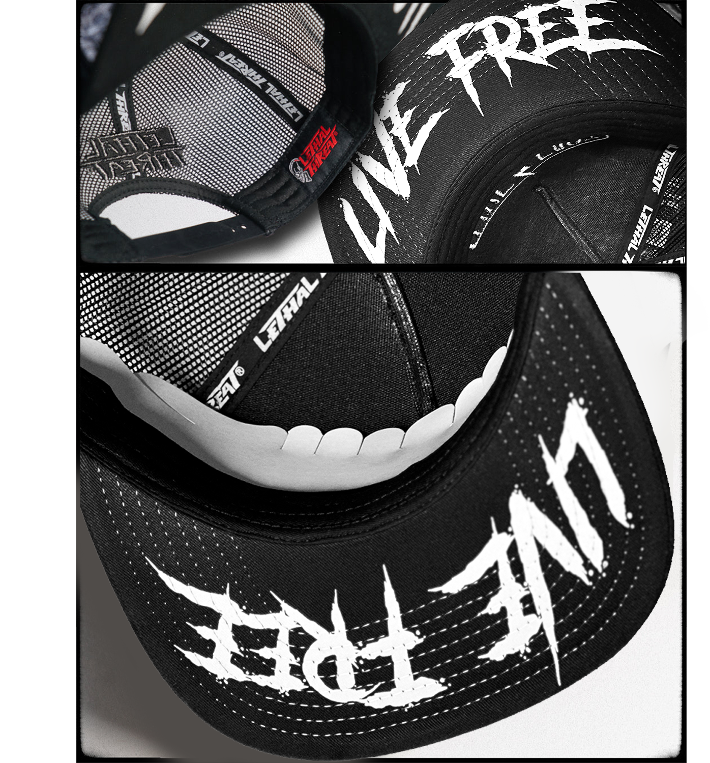 Live Fast Lightning Bolt White Trucker Style Hat