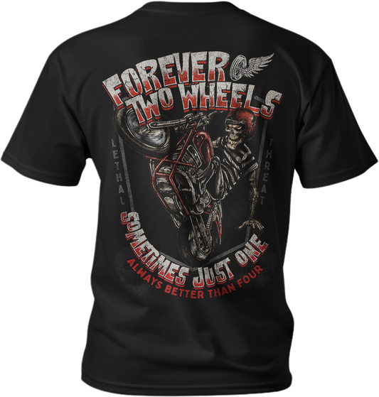 Forever Two Wheels Harley Stunt Rider Men's Black Tee Shirt