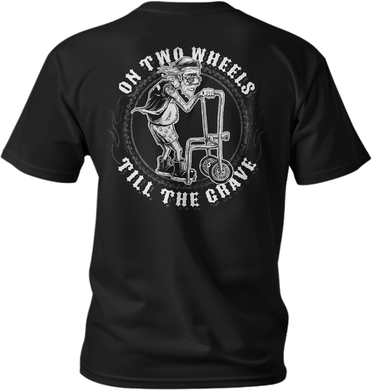 On Two Wheels Black T-Shirt