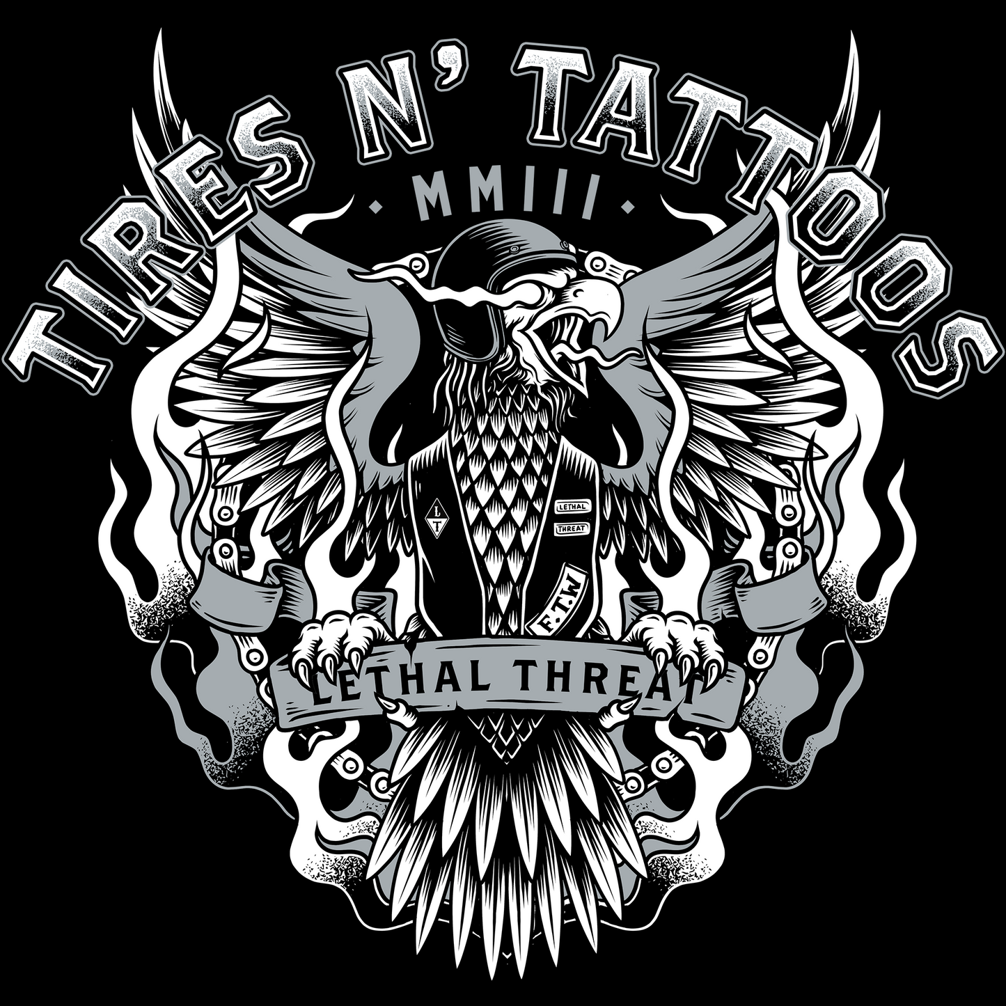Tires N Tattoos Raglan Baseball T-Shirt
