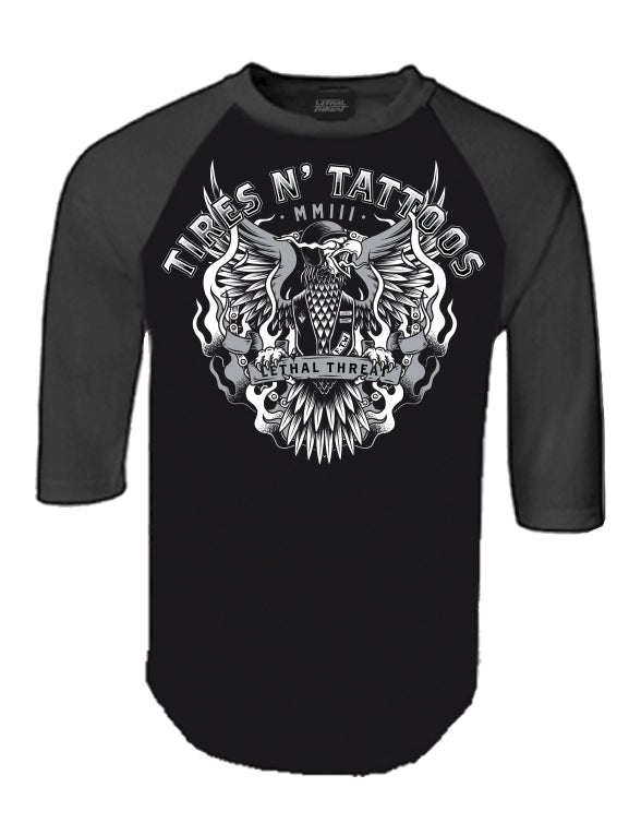Tires N Tattoos Raglan Baseball T-Shirt