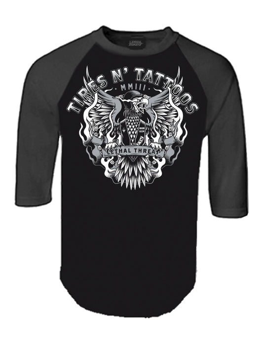 Tires N Tattoos Raglan Baseball T-Shirt